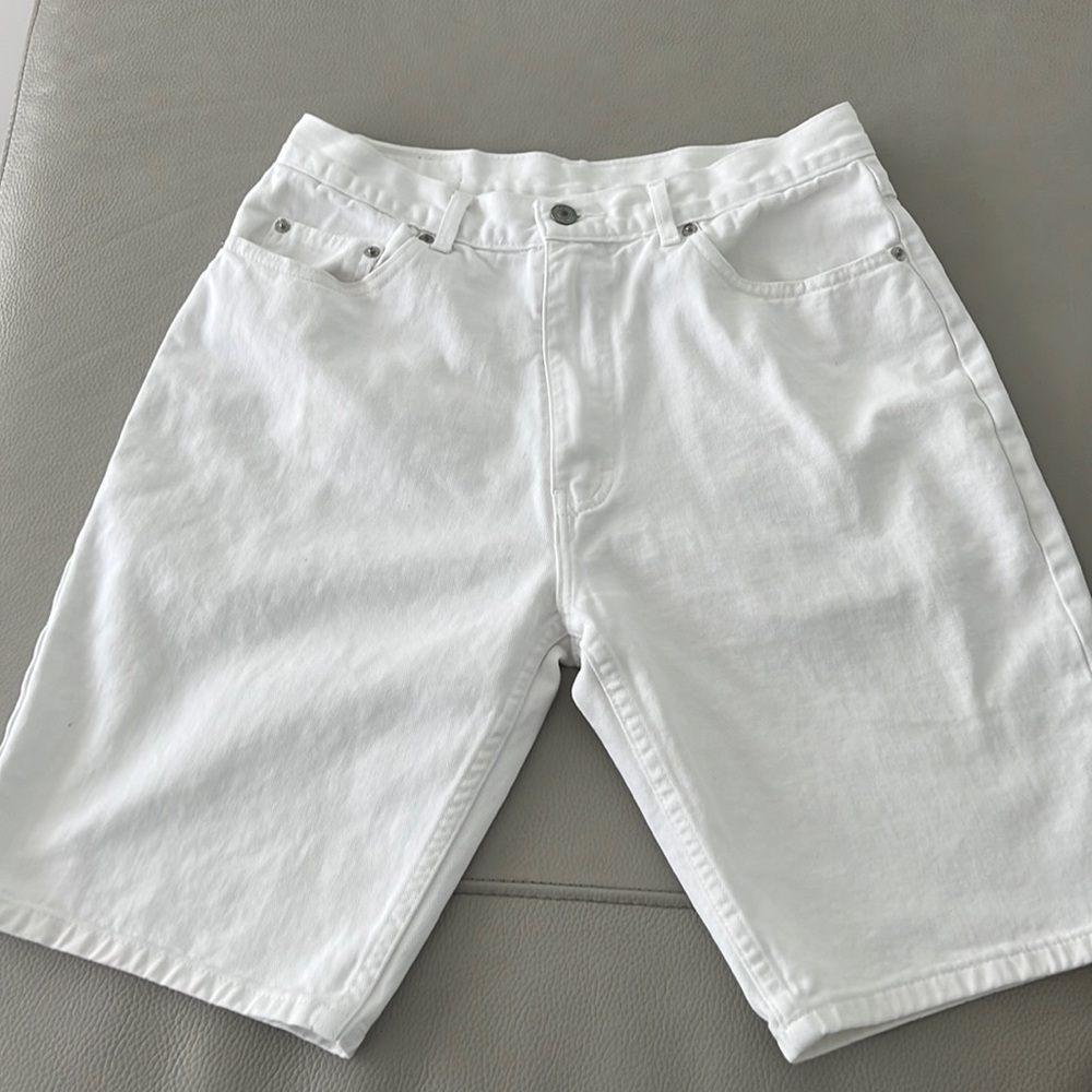 Jordache Mens White Denim Shorts